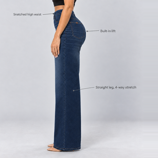 Dark Blue jeans, Side view