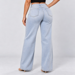 Light Blue jeans, Back three-quarter, hand on hip