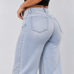 Light Blue jeans, Back three-quarter close-up