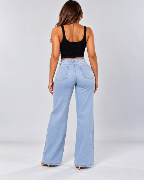 BootyLift™ BBL Mid-Low Rise Stretch Wide-Leg Jeans