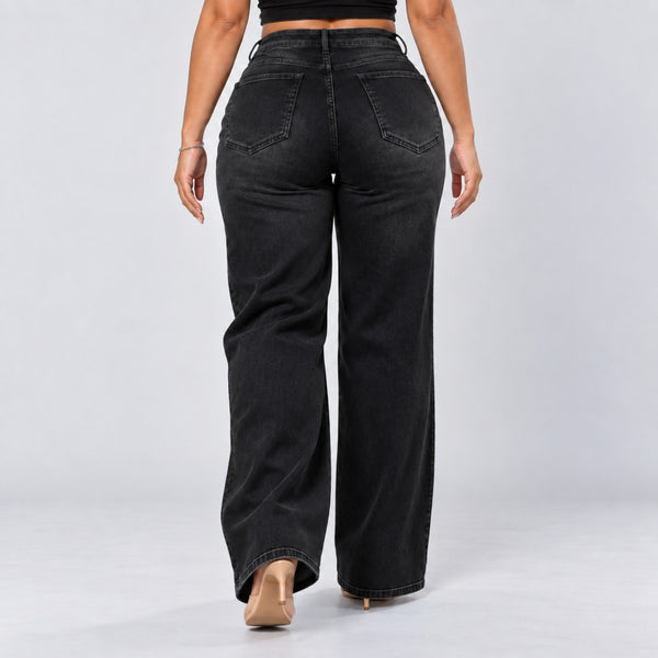 Black jeans, Back view, walking