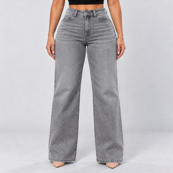 Gray jeans, Front view