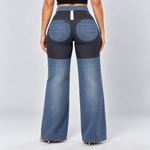 Light Blue jeans, Worn inside out